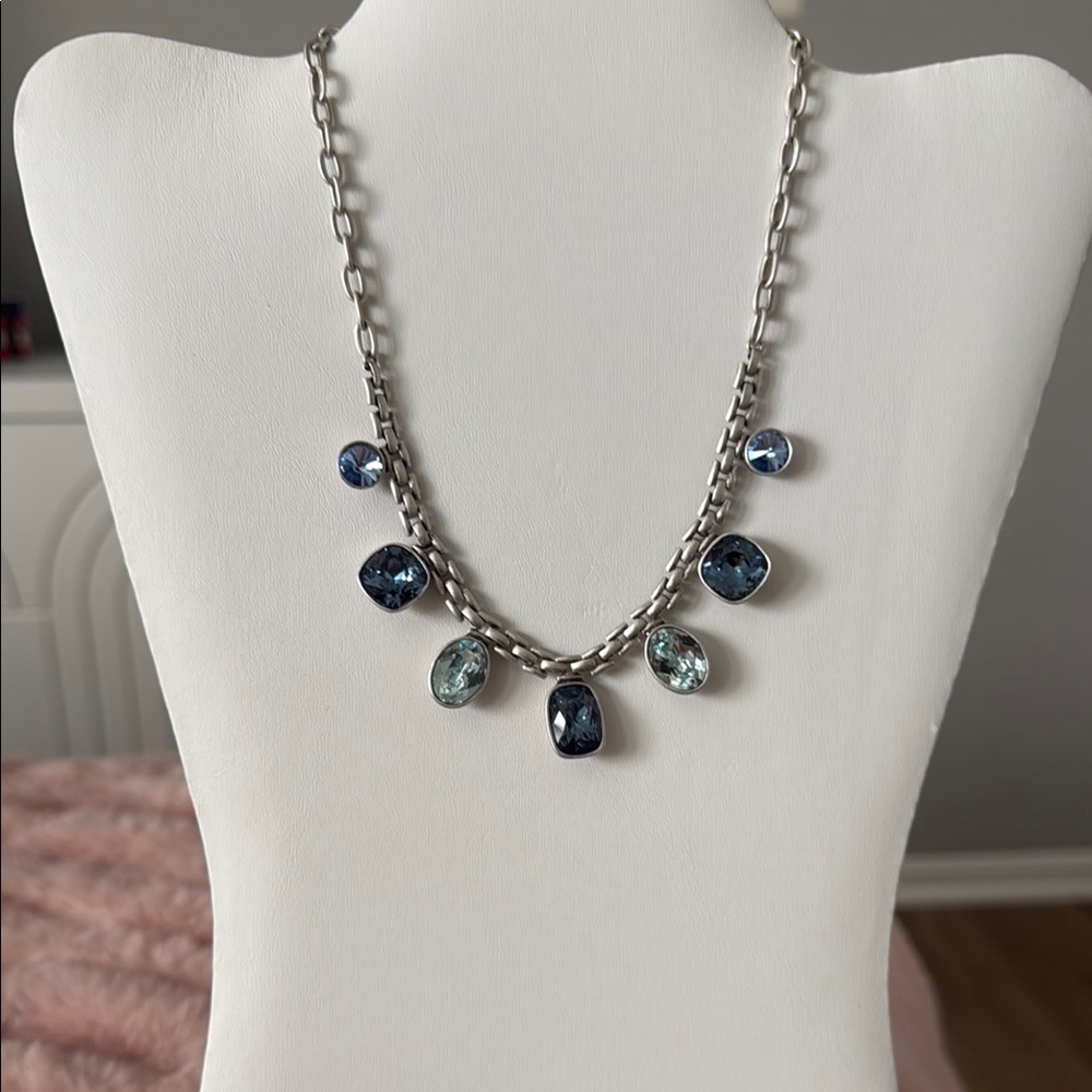 Touchstone Crystal by Swarovski Basket Weave Necklace with Crystal Accents